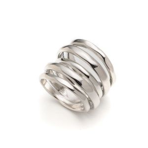 ALEXIS BITTAR • NEW Silver Rhodium Plated Layered Ring Size ~8